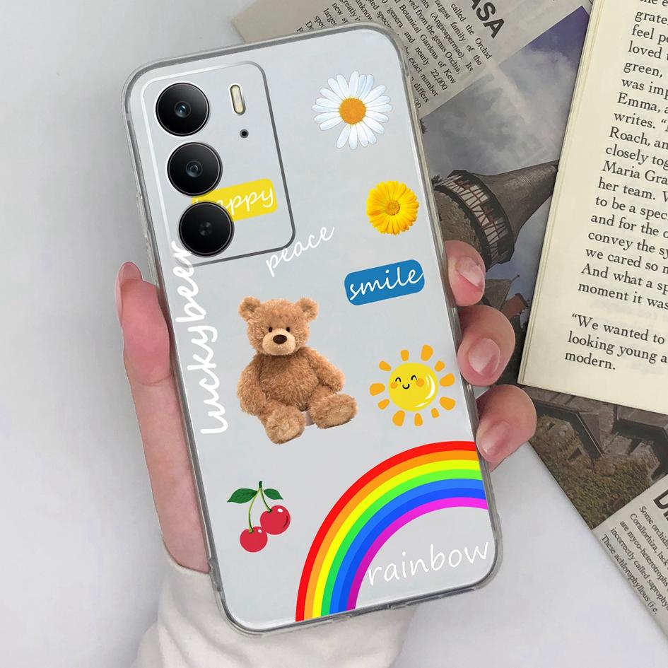 

Чехол для телефона OPPO Reno 13 Pro 13F Realme C75 13+ Find X8 Pro P1 Speed Neo7 Fashion Rainbow Giraffe Case Прозрачный силиконовый противоударный задний чехол Realme C75 4G