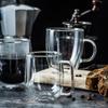 High-Temperature Resistant Double-Walled Borosilicate Glass Coffee Mug with Handle - Clear, Available in Multiple Sizes