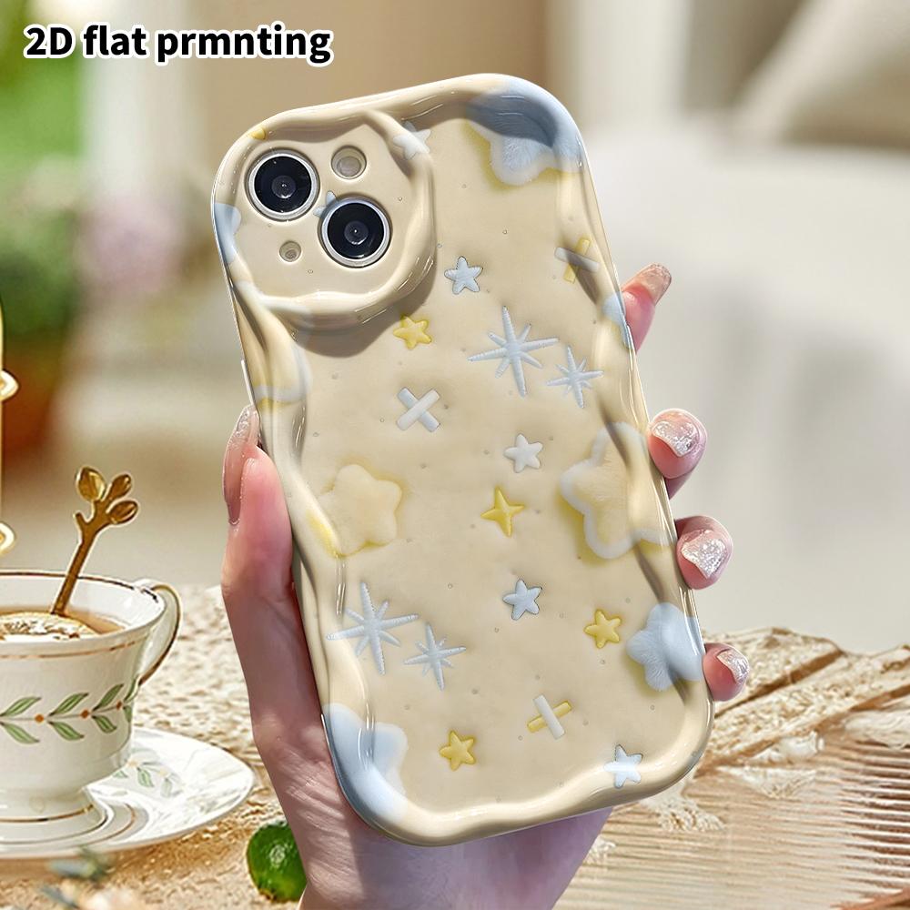 Phone Case: 2D flat, suitable for iPhone 18, 17, 16, 15, 14, 13, 12Pro protective case, star pattern, perfect Christmas and Halloween holiday gift