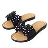 Women's Bowknot Summer Slippers - Fashionable Soft Sole One-Strap Sandals for Beach, Outdoor, and Home Use.