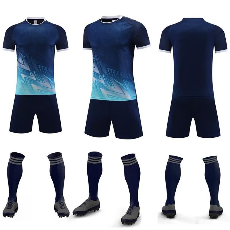 Football Suit Men'S Game Training Suit Team Suit Short Sleeve Breathable Adult Children'S Sports Football Suit