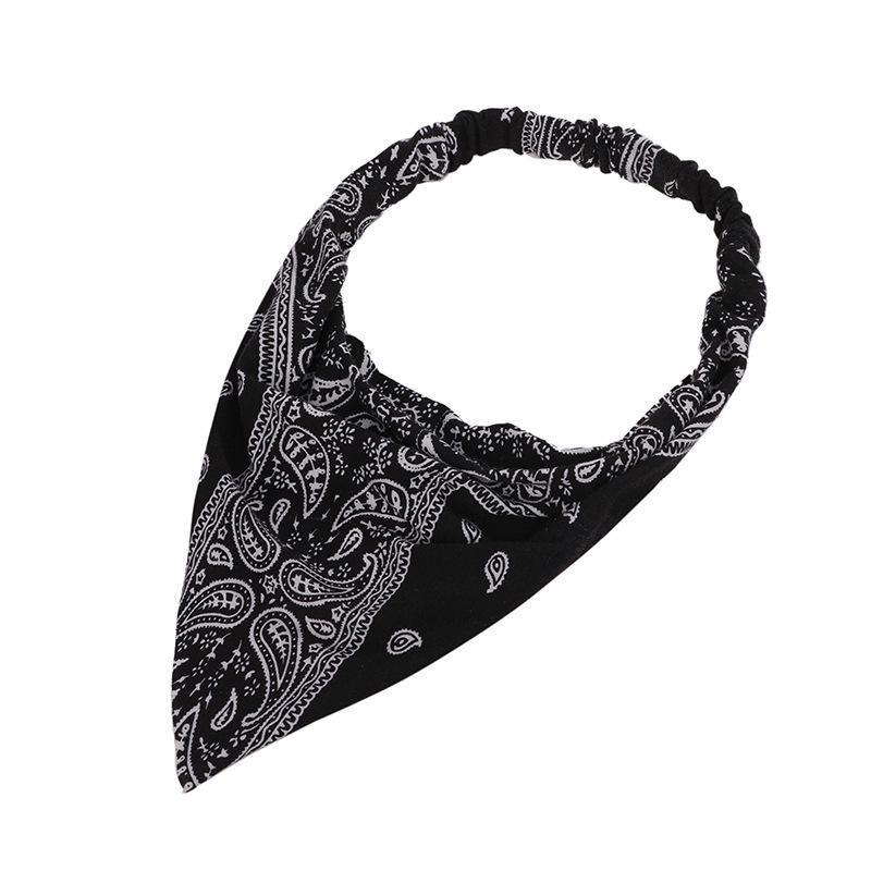 

Retro Elastic Triangle Headscarf for Women - New Style Internet Celebrity Fabric Hair Band чёрный