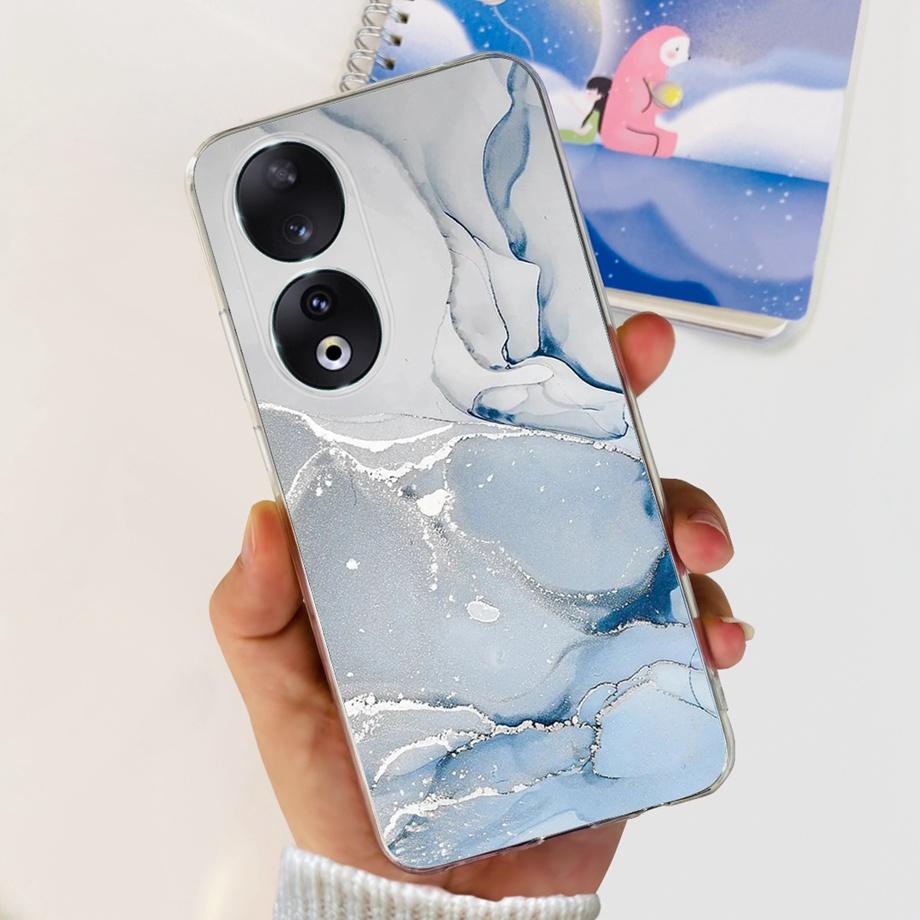 Para Honor 90 / Honor 90 Lite 90 Pro 90 Smart Case Funda de Silicona Suave Elegante de Lujo Hermosa Flor de Cerezo Fundas Tapa Transparente