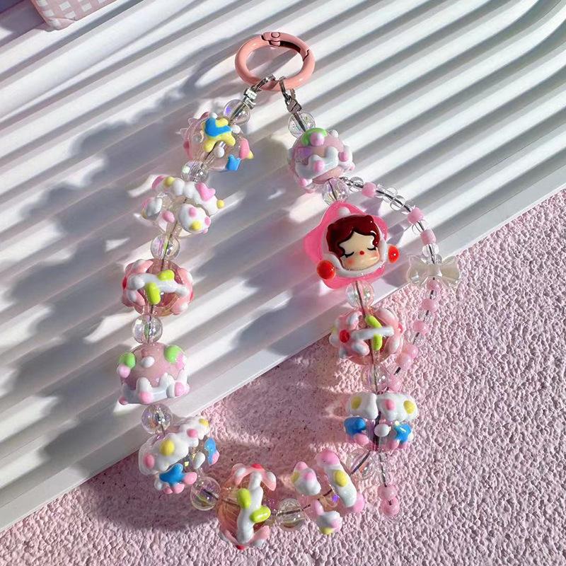 Мультяшная Смоляная Цепочка для Мобильного Телефона Тяжелая Промышленность Тяжелое Масло Ручная Роспись Бусины Подвеска на Мобильный Телефон Брелок