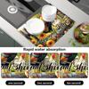1Pcs Rooster Rubber Drying Mat With Retro Coffee Tableware For Coffee Shop Kitchen Carpet Tableware Durable Diatom Mud Table Mat Pet Coffeeware Mat