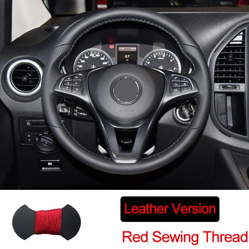 Hand Sewing Car Steering Wheel Wrap for Mercedes-Benz Vito III ( W447 ) 2015 - 2026 Circular Shape Braid On The Steering Wheel