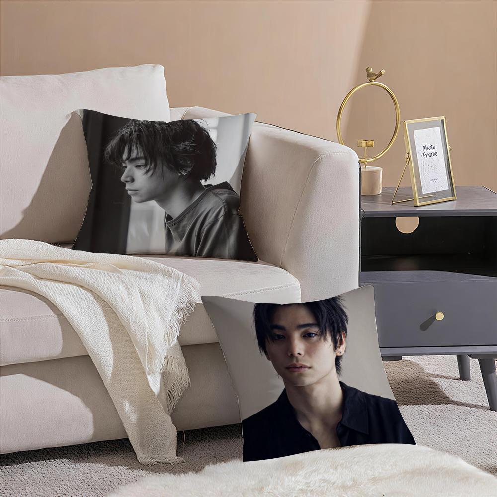 Actor NNijiro MMurakamiS Cushion Cover Throw Pillow Cover Hidden Button Durable Polyester Chair Cushion