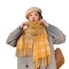 New British College Style Imitation Cashmere Plaid Tassel Scarf Women's Japanese and Korean Striped Lady Couple Scarf
