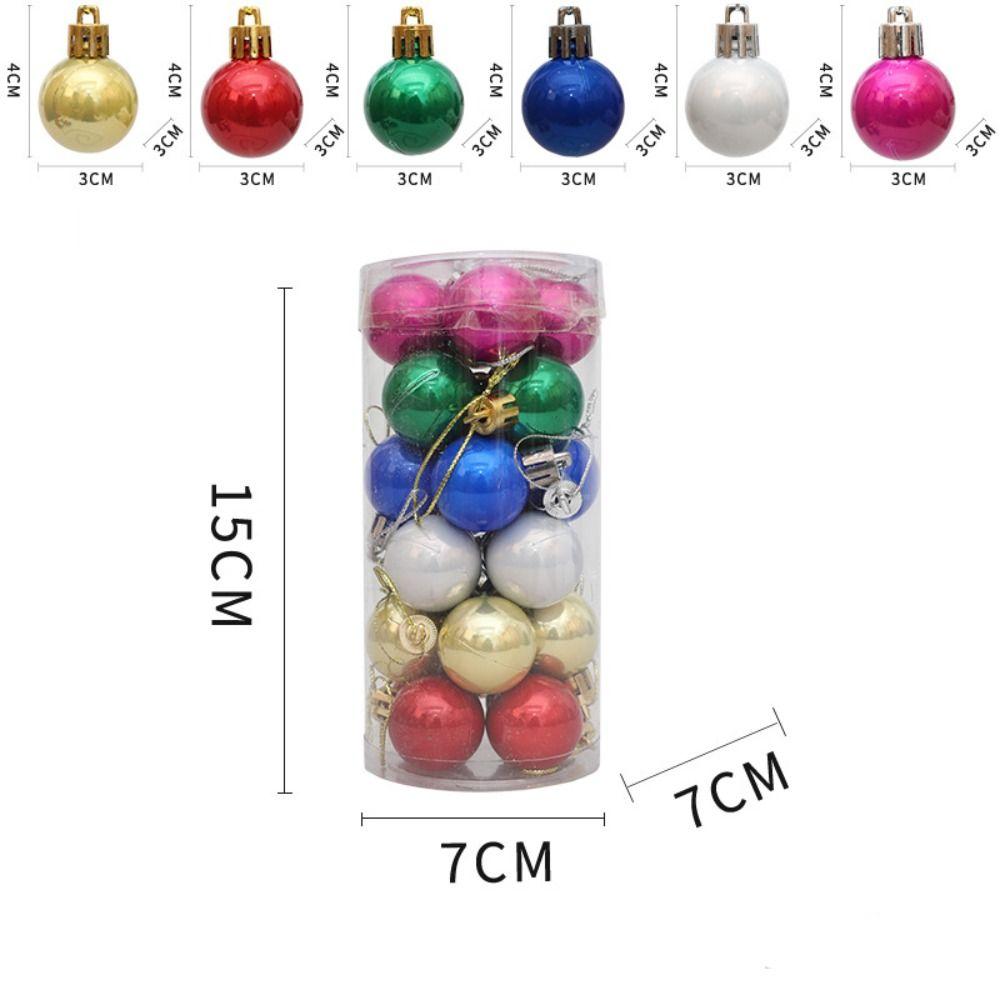 24pcs 3cm Colored Pearl Balls Creative Electroplated Balls DIY Supplies Christmas Balls Window
