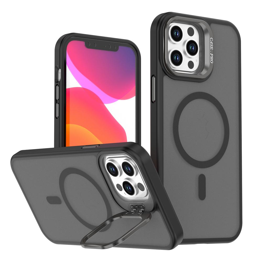 KEYSION Linsenständer Magnetische Handyhülle für MagSafe für iPhone 11 12 Pro Max 11 Pro Matt Durchscheinend Stoßfeste Rückseite