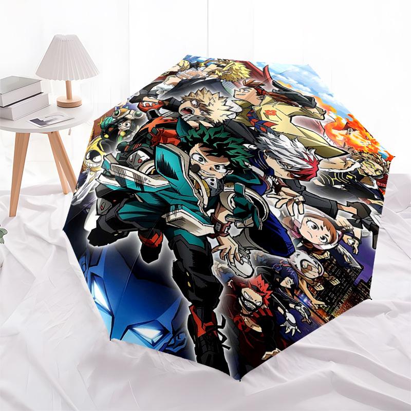 

1pc My Hero Academia Automatic Opening Umbrella, Portable 3-Fold Design with 8-Bone Iron Frame, Outdoor Gift for Fans, Travelers, Daily Use, Perfect P