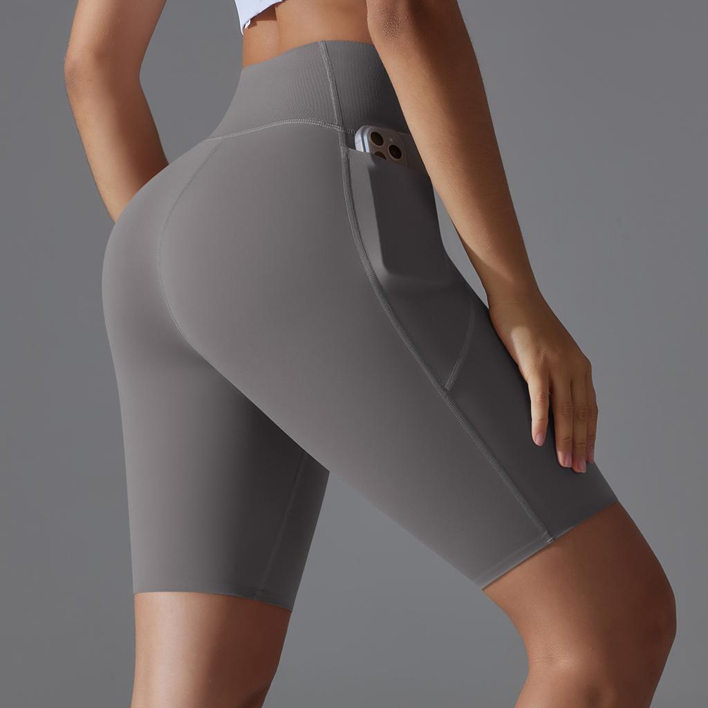 High Waist Yoga Shorts With Porkets Women Summer Elastic Sports Fitness Shorts Workout Short Leggings