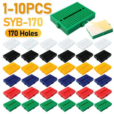 10-1PCS SYB-170 Mini Solderless Prototype Breadboard 170 Holes Breadboard Prototype Board 35x47mm for Small DIY Kits