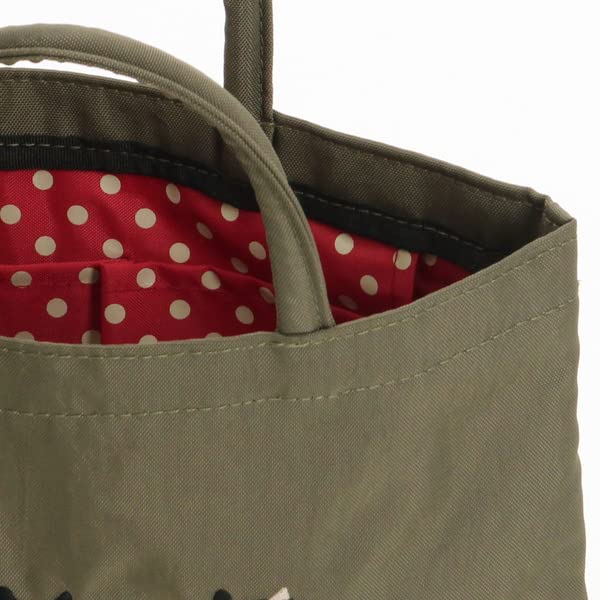 Bestickte Tasche von Atsuko Matano (Freundliche Katzen) (Damen) [35cm Hoch x 30cm Breit] Khaki Einheitsgröße