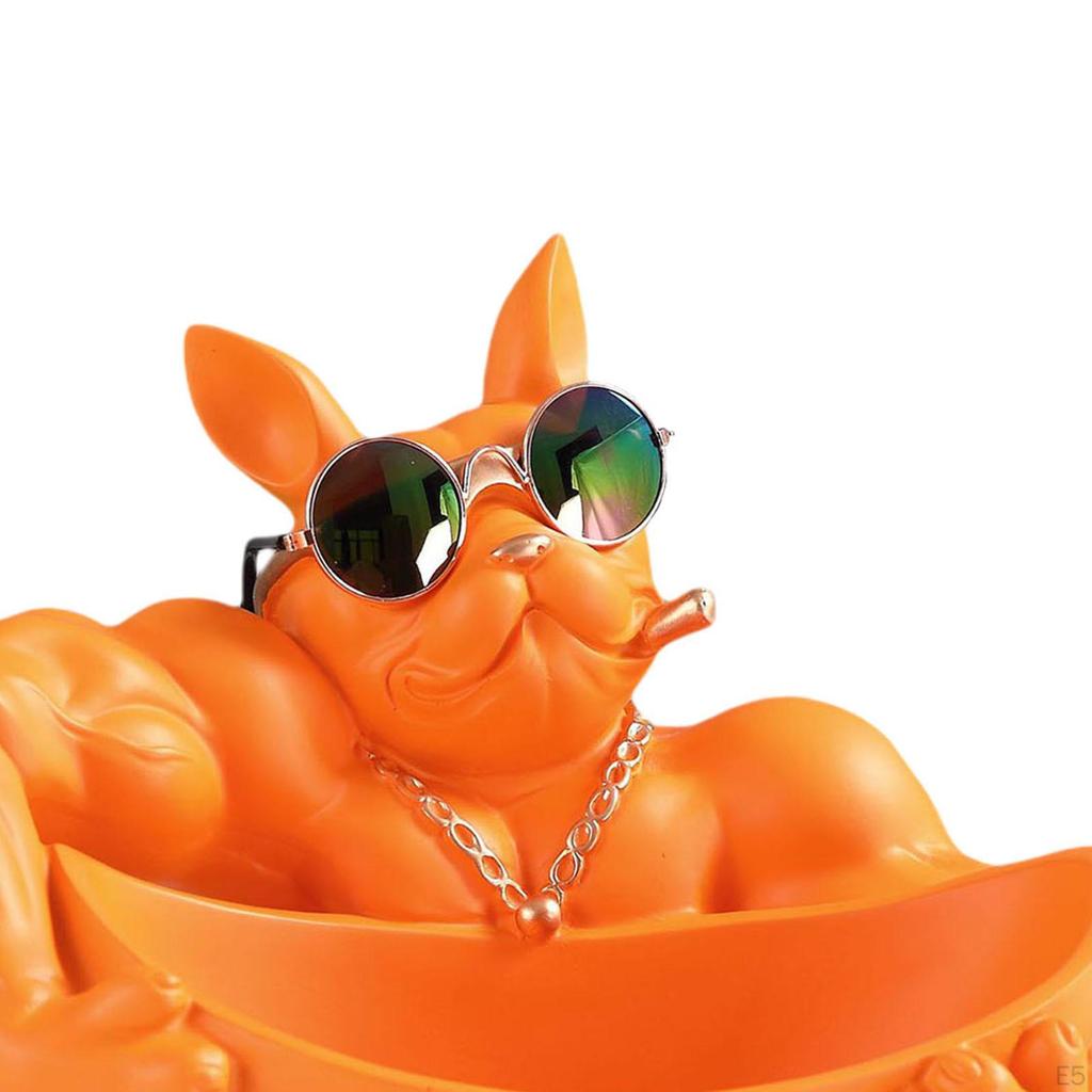 Poly-Resin Dog Statue Sculpture Entrance Key Storage Holder Container Cute for Keys Phone Wallet