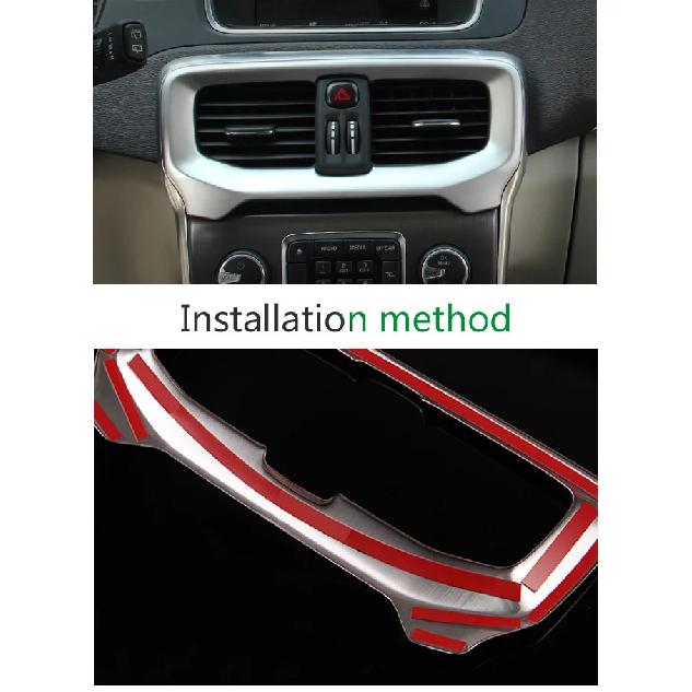 For Volvo V40 Interior Console Air Conditioning Outlet Decorative Cover Trim Stainless Steel Car Accessories Styling