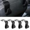 Multi Purpose Car Interior Seat Back Hook Hanger Vehicle Headrest Rear Rack Bag Holder(Black 4Pcs)
