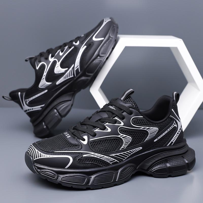 

New Korean Version Men s Thick Soled Plus Size Sports Outdoor Hiking Casual Shoes and Running Shoes Couple Sports Shoes 45 чорний