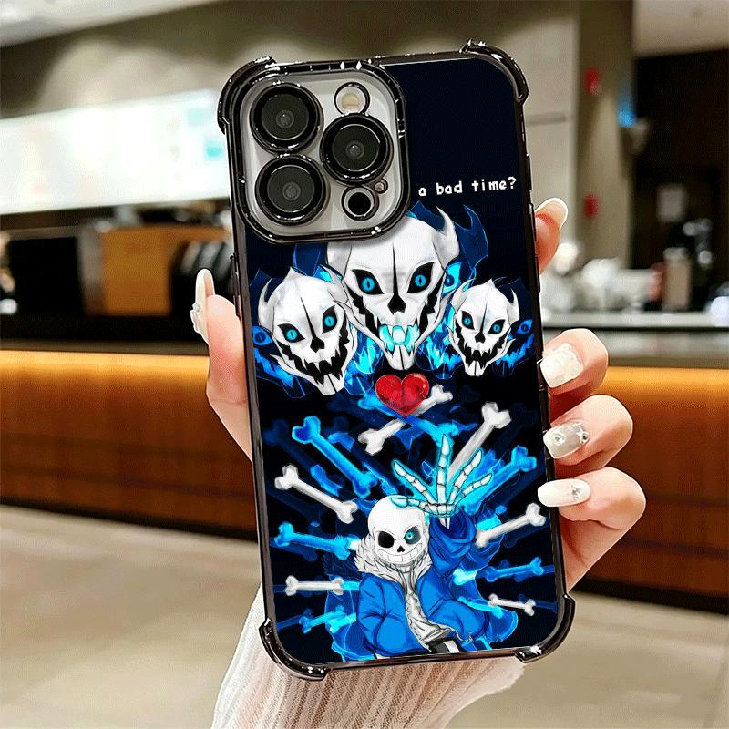 U-Undertale S-Sans Plating Phone Case For Iphone 16 17 Pro Max Air 16E 14 15 Plus 12 13 Mini Anti-Fall Airabag Cover