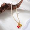 Vintage Mystical Evil Eye Necklace for Women Bohemian Rice Pearl Rhinestone Heart Pendant Necklace Party Jewellery Accessories