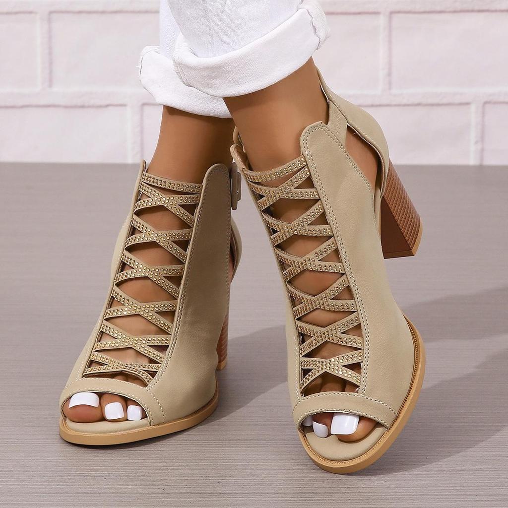 Women's High Heel Sandals Fashion New Style Coarse Heel Large Women's Shoes Platform Sandals Heels Women Sandals