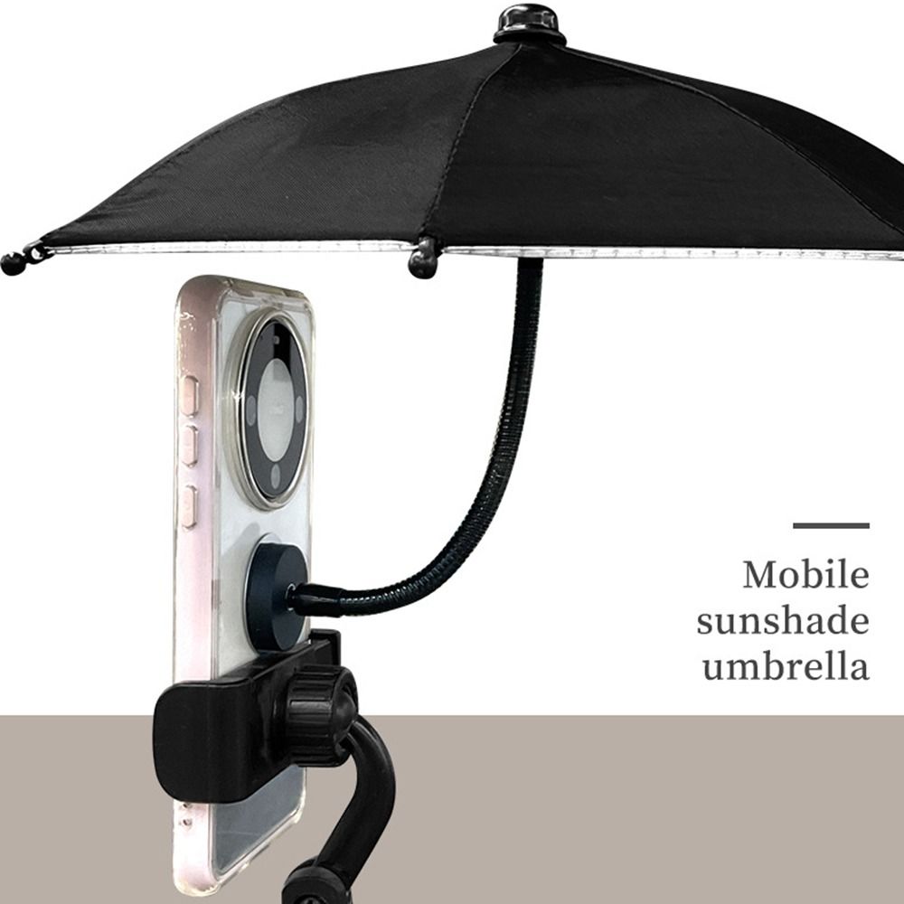 Magnetic Base Magnetic Phone Umbrella Bending Design Cell Phone Sun Shield  Rain Shelter