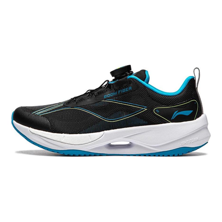 Li Ning Youth Ultra Light 21 Round Head Reflective Non-Slip Shock Absorbing Low-Top Running Shoes Kids Running Shoes Black Blue YKFU012-1
