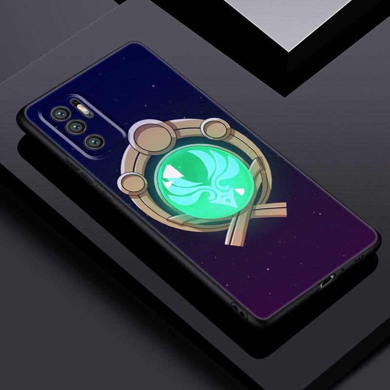 Genshin Impact Logo Phone Case For Xiaomi Redmi Note 11 10 9 8 Pro 11T 5G 10T 10S 9S 9T 9i 9C 9A 8T Soft TPU Black Cover Funda