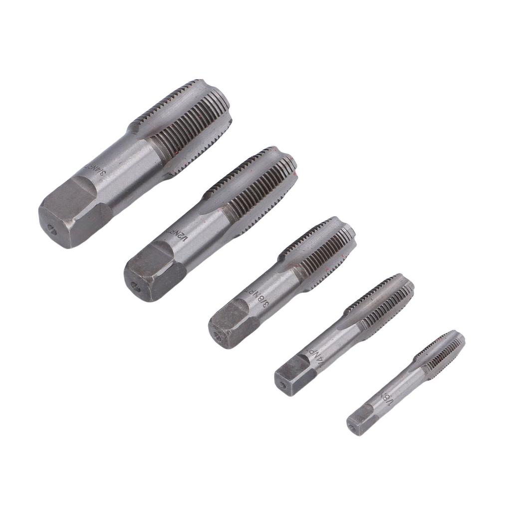 5 Pcs NPT Pipe Tap Set Accuracy Plumbing Thread Tap Repair Tools for Plumbers Mechanics DIYers Carbon Steel