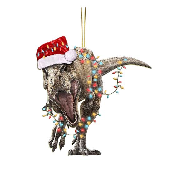 Подвесное украшение для автомобиля в стиле динозавра, акриловый подарок в мультяшном стиле, милый декоративный кулон, подвески для рождественского декора