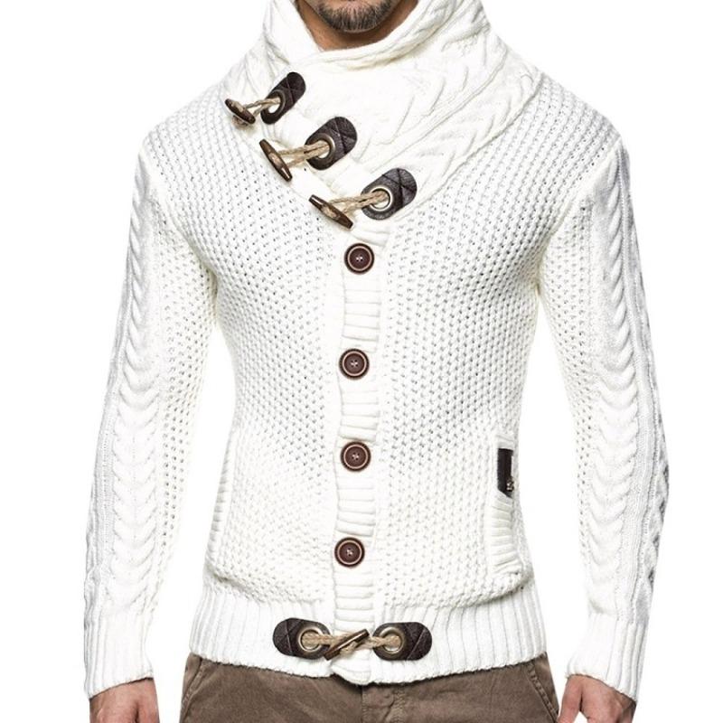 Men's 2025 Winter Knitted Coat High Neck Button Oversized Fashion Sweater