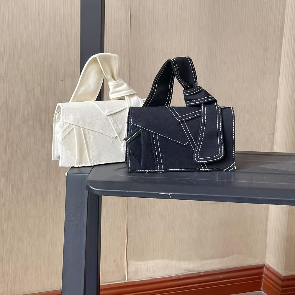 Women'S Vintage Patchwork Mini Handbag Distressed Washed Color Durable Polyester Large Capacity for Travel, Shopping & Casual