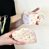 Sweet Ceramic Mugs 250ml Tea Milk Cups Hand Drawn Love Heart Cup  Kitchen