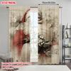 2pcs   plane printing Popular Curtains Vibrant Santa with Holly & Berries Polyester Woven (without rod) Room Decor for Bedroom