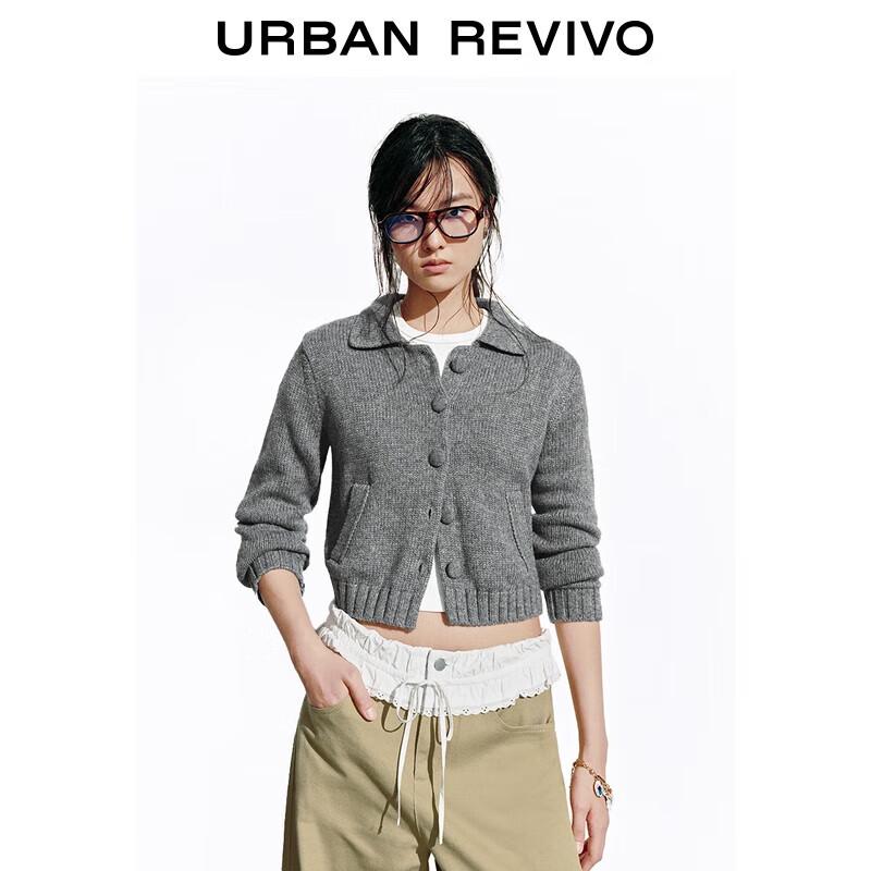 

UR Women s Lapel Button Short Knit Cardigan L