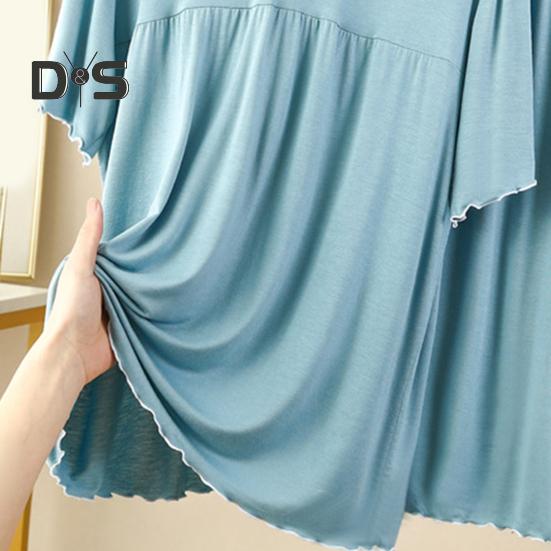Women's Two Piece Pajamas Set Crew Neck Short Sleeve Shirts Matching Wide Leg Pants Sleepwear Set Summer Casual Loungewear