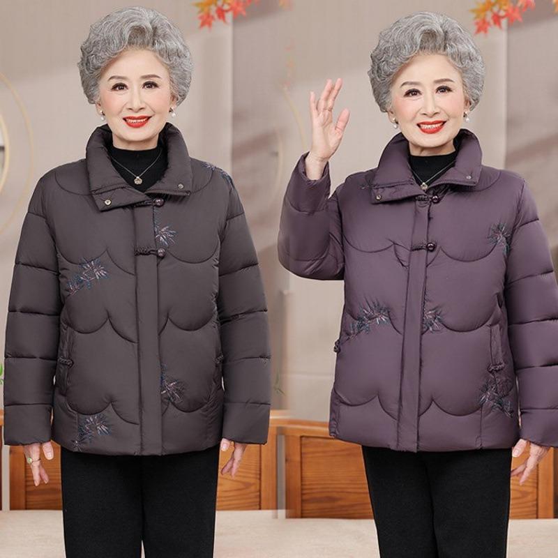 Padded Jacket Women's Winter Coat Old Lady Down Cotton Clothing Winter Padded Jacket Stand-up Collar
