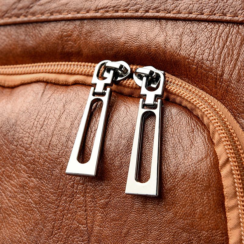 Rucsac mic de damă, de mare capacitate, cu mai multe straturi, din piele moale