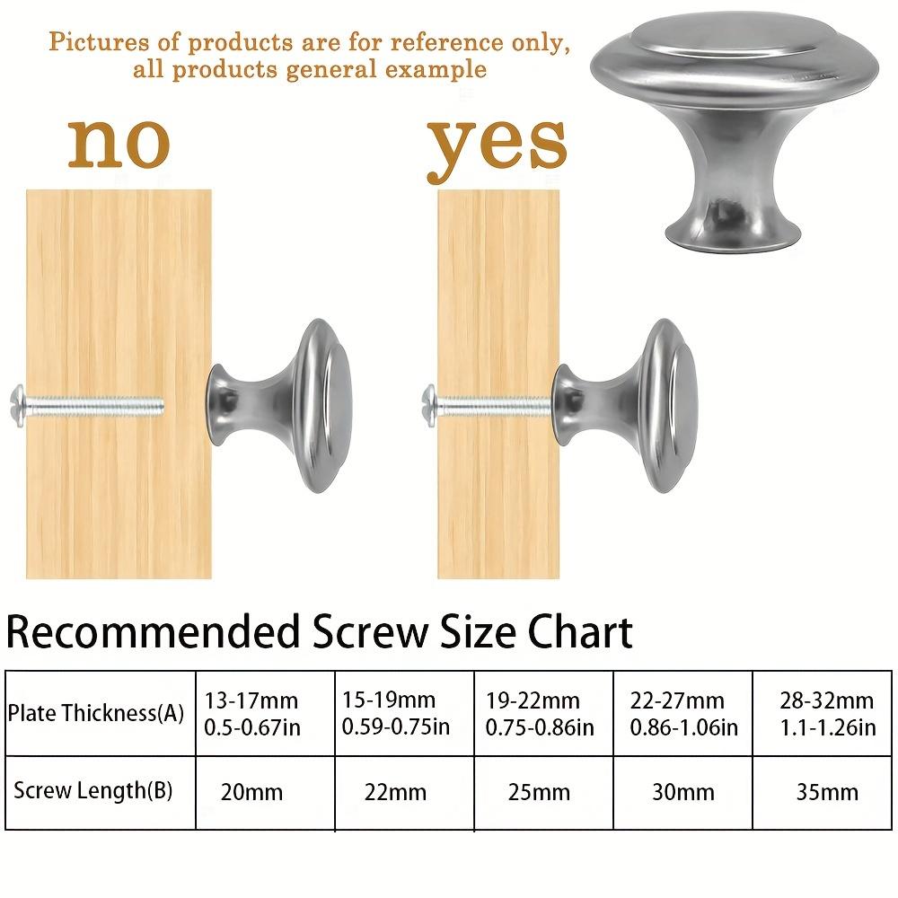 20pcs Kitchen Cabinet Knobs Brushed Metal Stainless Steel Drawer Pulls Hardware KnobsBedroom Dresser Knobs with Two Sizes of Screws,with Screwdriver