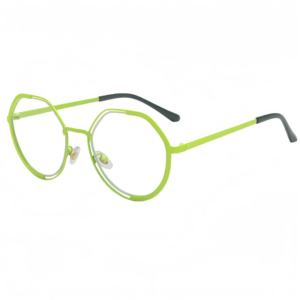 European and American new men's and women's ultra-light Internet celebrity round face polygonal glasses frame contrasting color anti-blue ligh