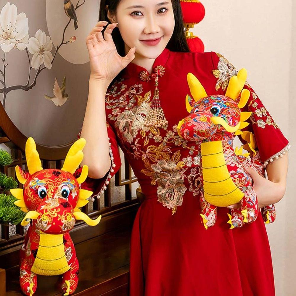 Cartoon Zodiac Dragon Stuffed  Toys Chinese Dragon Chinese Dragon Mascot  New Year Gifts