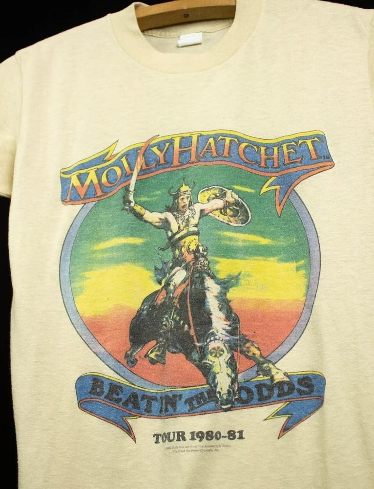 1980-1981 Molly Hatchet Beatin the Odds Tour Концерт Репринт S-5XL Унисекс Футболка XXXXL