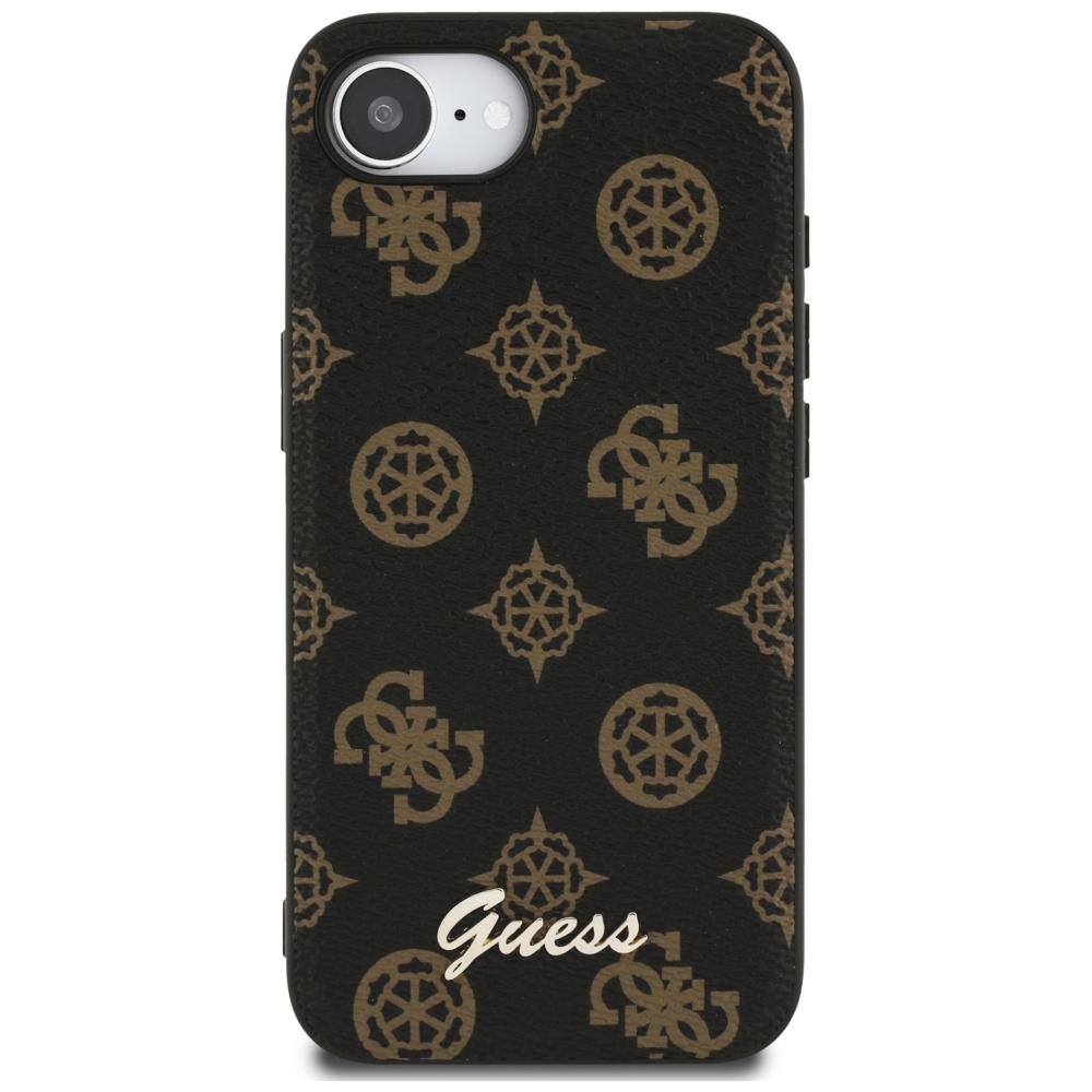 Etui Guess Peony Script Logo Magsafe Do  Iphone 16E Czarny