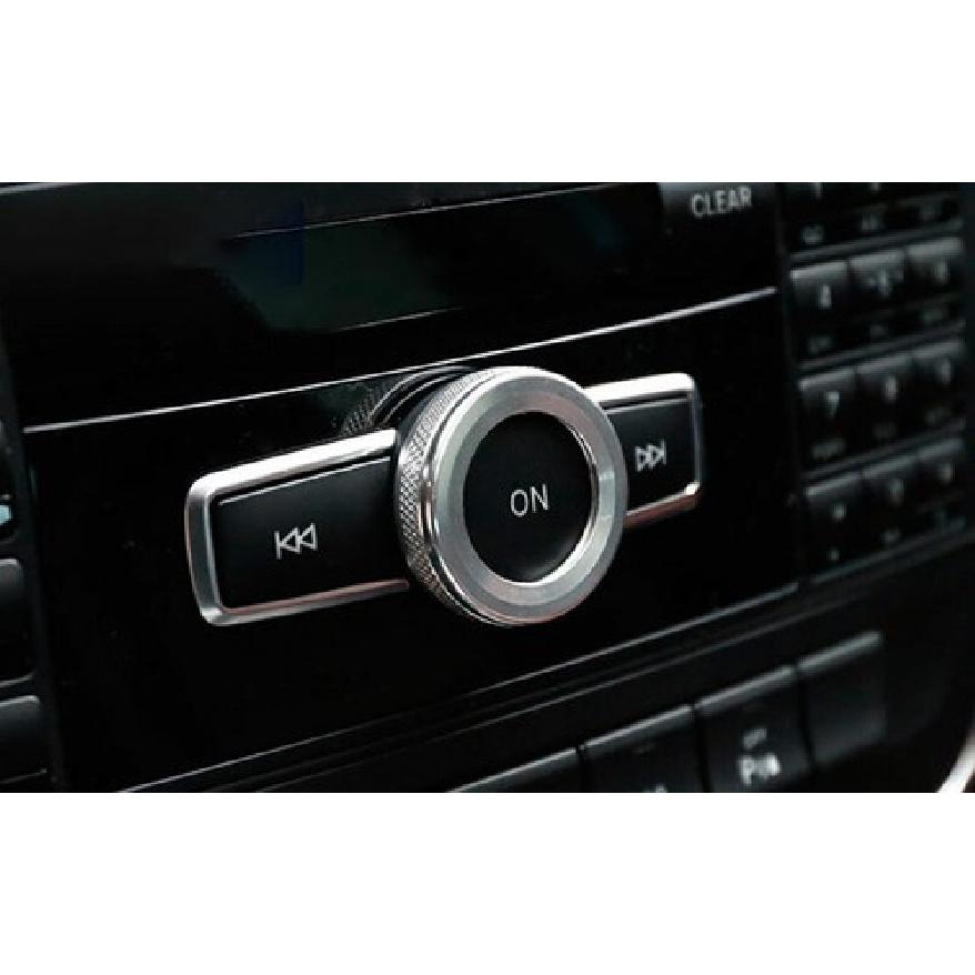 Silver Aluminum CD Switch Button Knob Cover Trim Fit For Benz C-Class 2007-2014