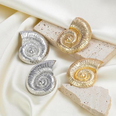 Summer Beach Style Conch Earrings: Women's Alloy Metal Jewelry, European & American Inspired