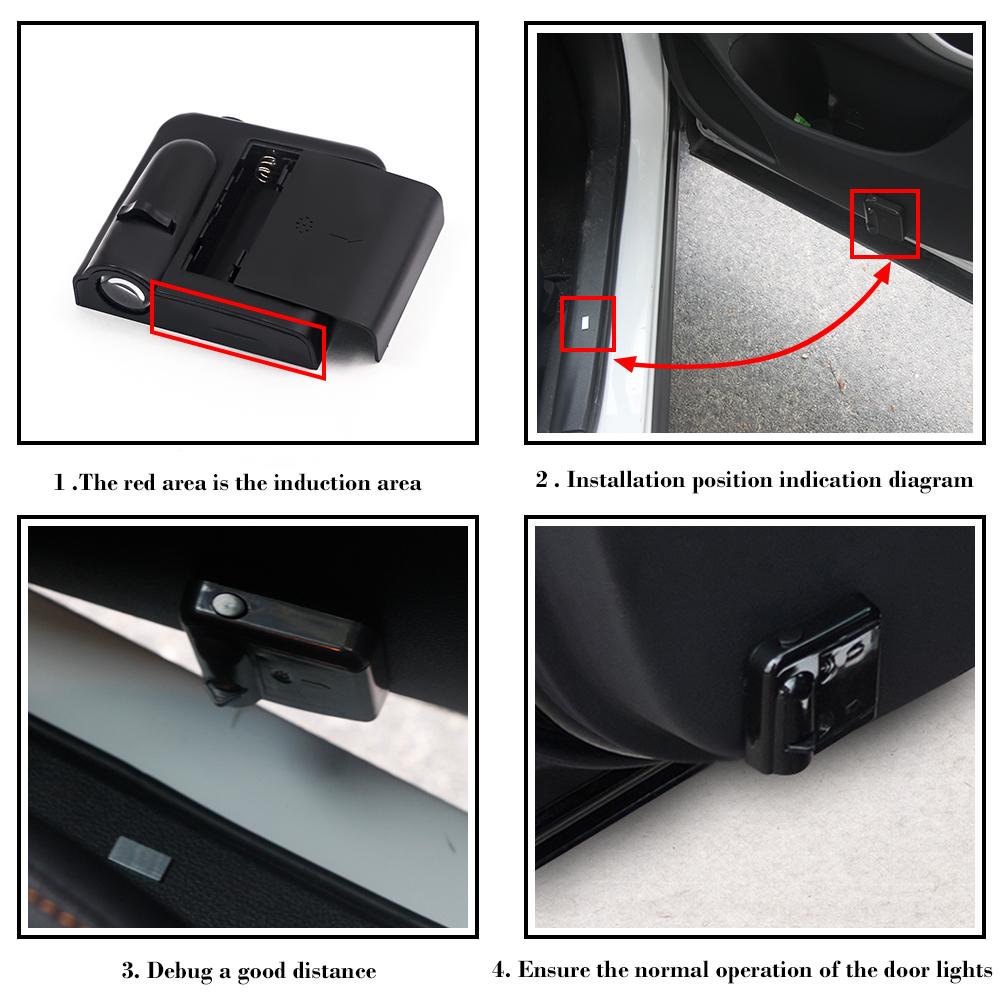 CGLWZ1 1/2Pcs Car Door Emblem LED Light Welcome Lamp Wireless Laser Projector For VW Passat Polo Touran Tiguan Jetta Golf accessories