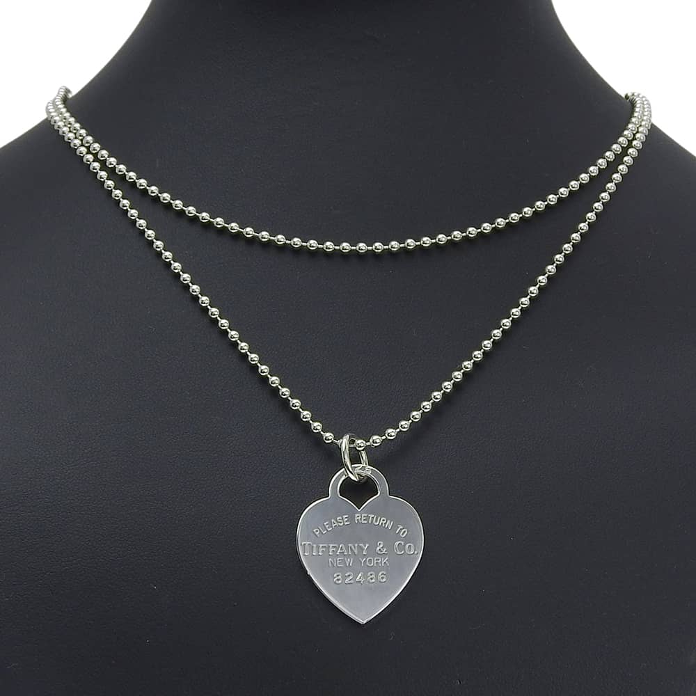 TIFFANY&Co. Return to TIFFANY & Co. Necklace Heart Tag Ball Chain Silver925 23.7g unisex Used