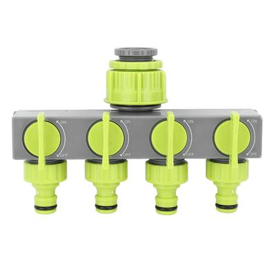 Schlauchverbinder Verteiler 1 Eingang 4 Ausgänge ABS Gartenschlauchrohrverteiler für Hof und Park Grau