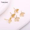 12.5mm*10mm 14K Gold Plated Brass Half-Moon Ear Stud Earrings With 3mm Close Ring DIY Earrings Making Supplies