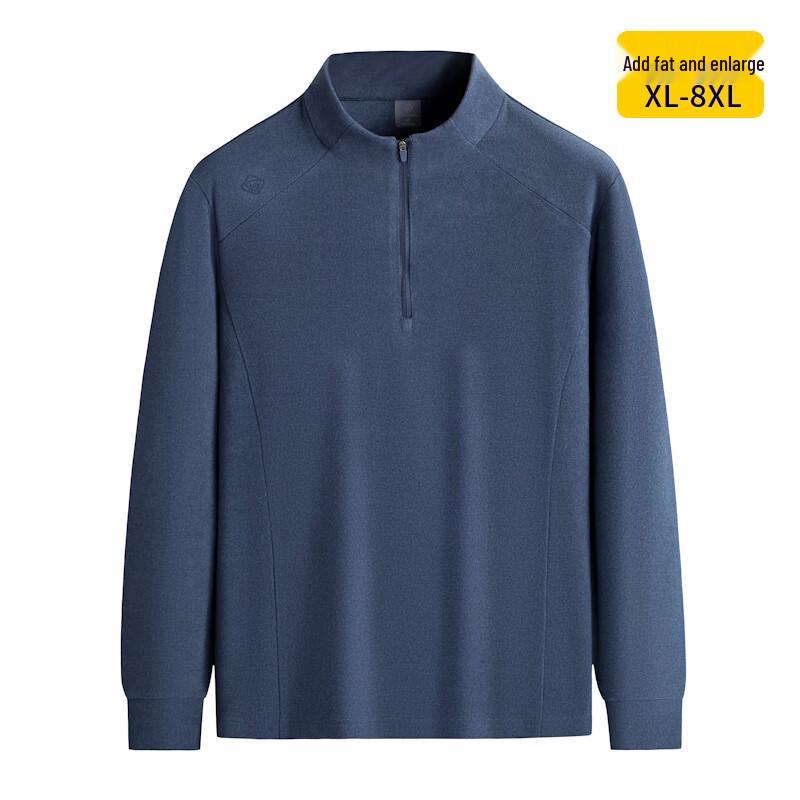 

Men s Plus Size Zip Collar Long Sleeve T-Shirt 2XL
